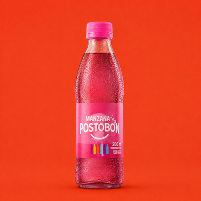 Postobón Manzana Colombian apple soda bottle 300 ml