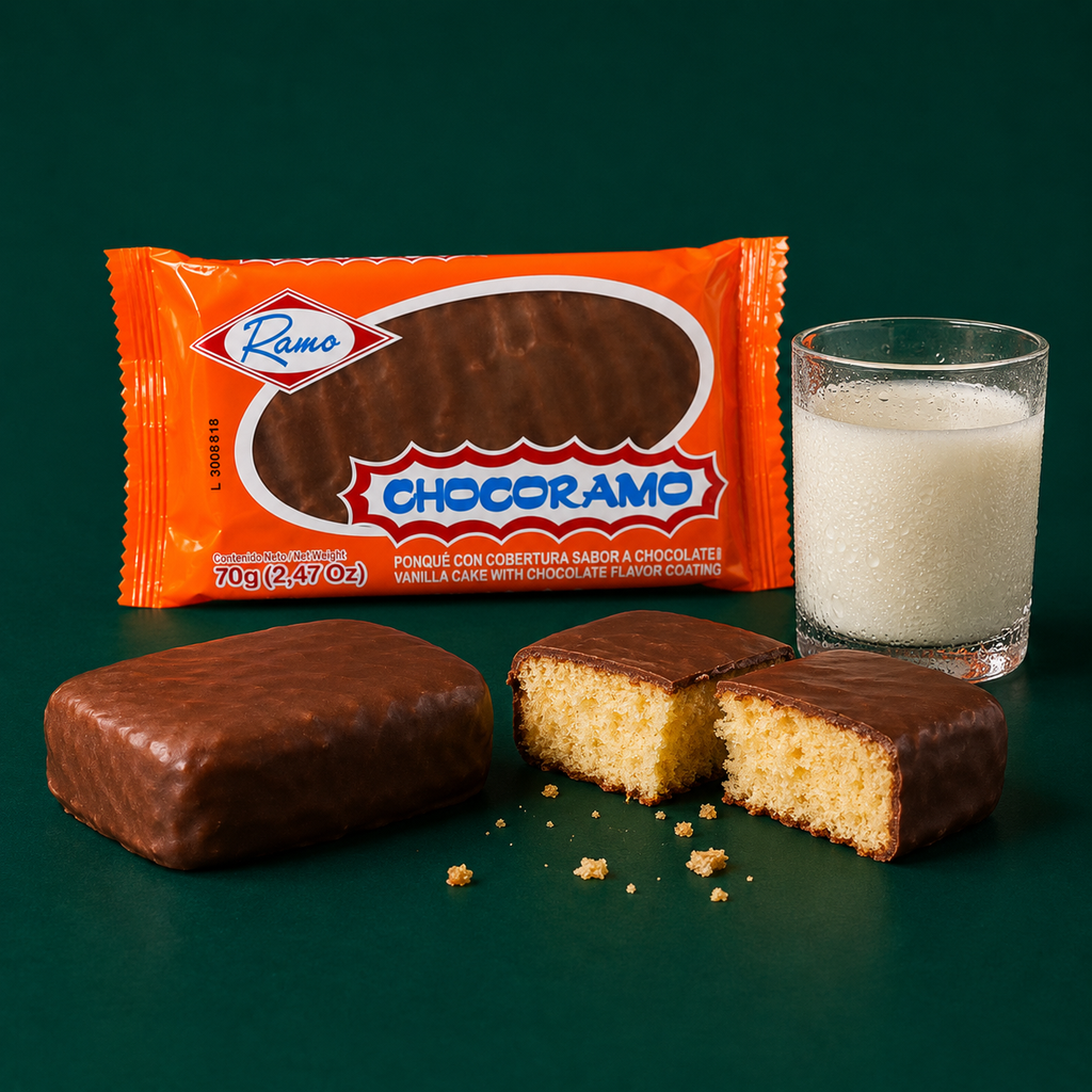 Chocoramo chocolate-covered cakes served with milk
