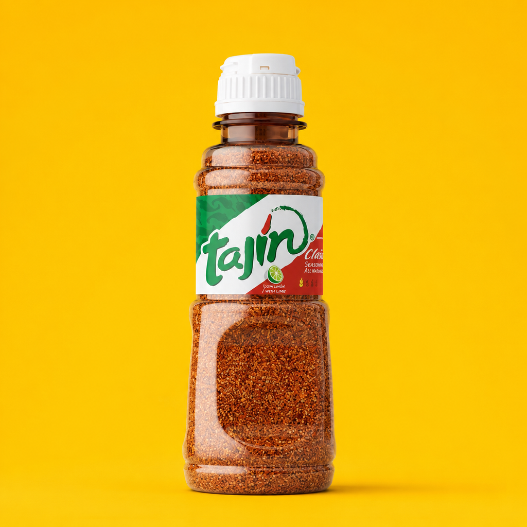 Tajín Clásico chili lime seasoning bottle